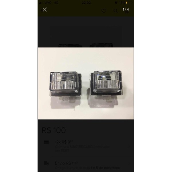 Par Luz De Placa Mercedes C200 Kompressor