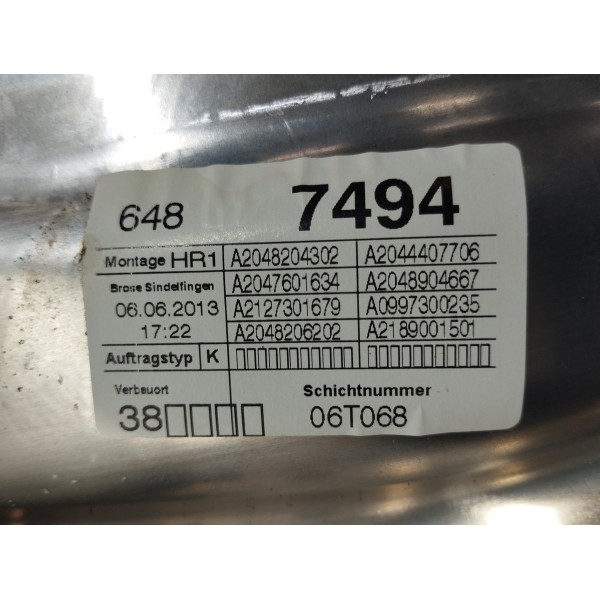 Maquina Vidro Traseira Direita Mercedes C180 2013